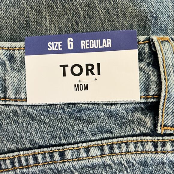 New Look Tori Mom Denim Jean in Mid Blue Size 2 - Picture 8 of 15
